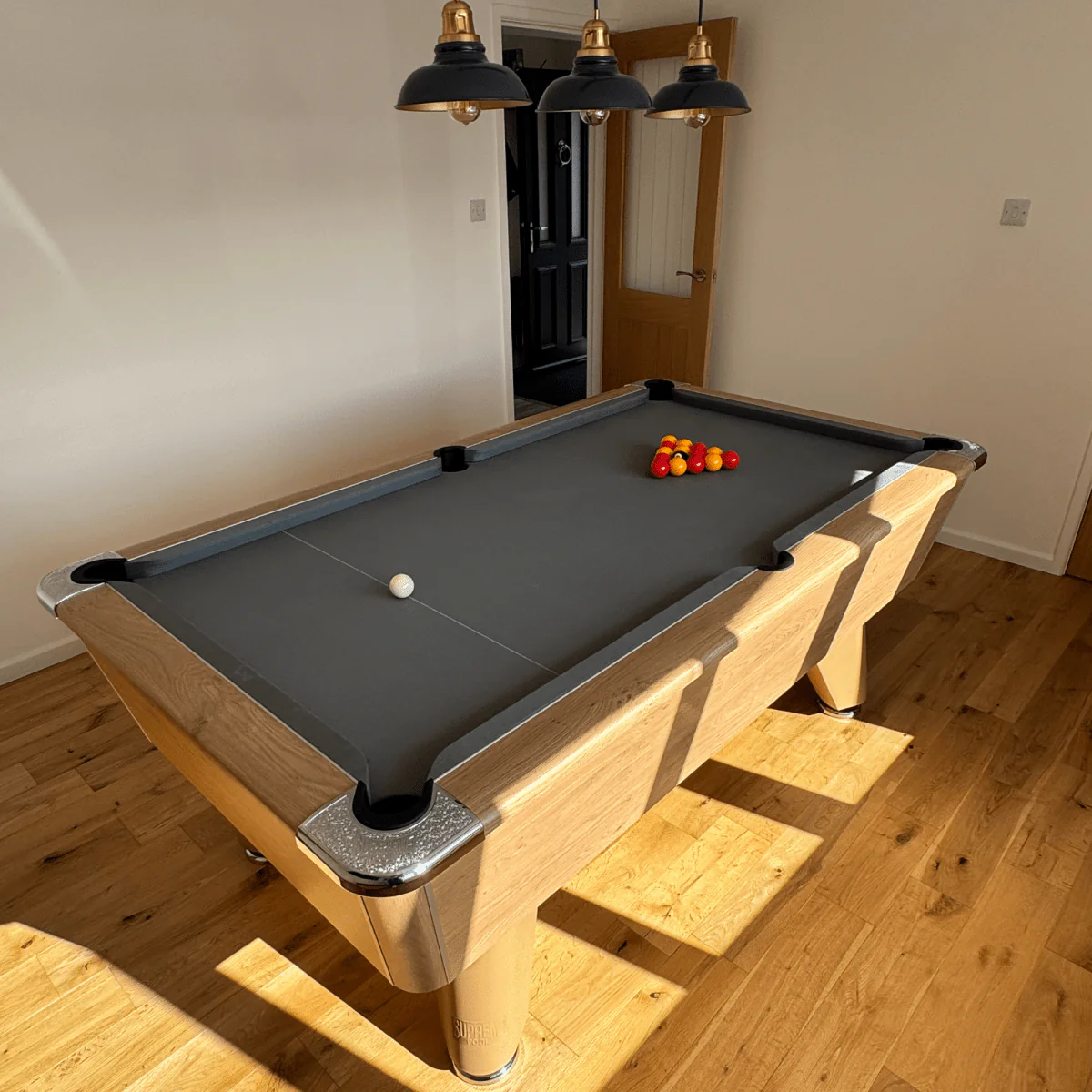 Supreme Winner Oak Slate Pool Table - Home Pool Tables Direct - supreme winner pool table oak 7ft 6342203