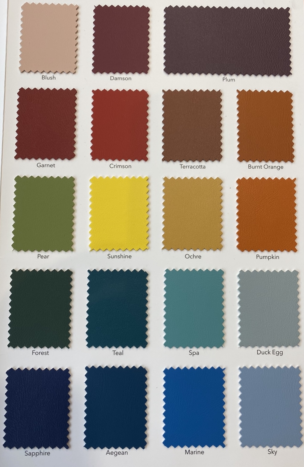 Upholstery Colours