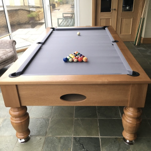 Verbier Light Walnut Slate Pool Table | Various Sizes - Home Pool Tables Direct - Banker sq