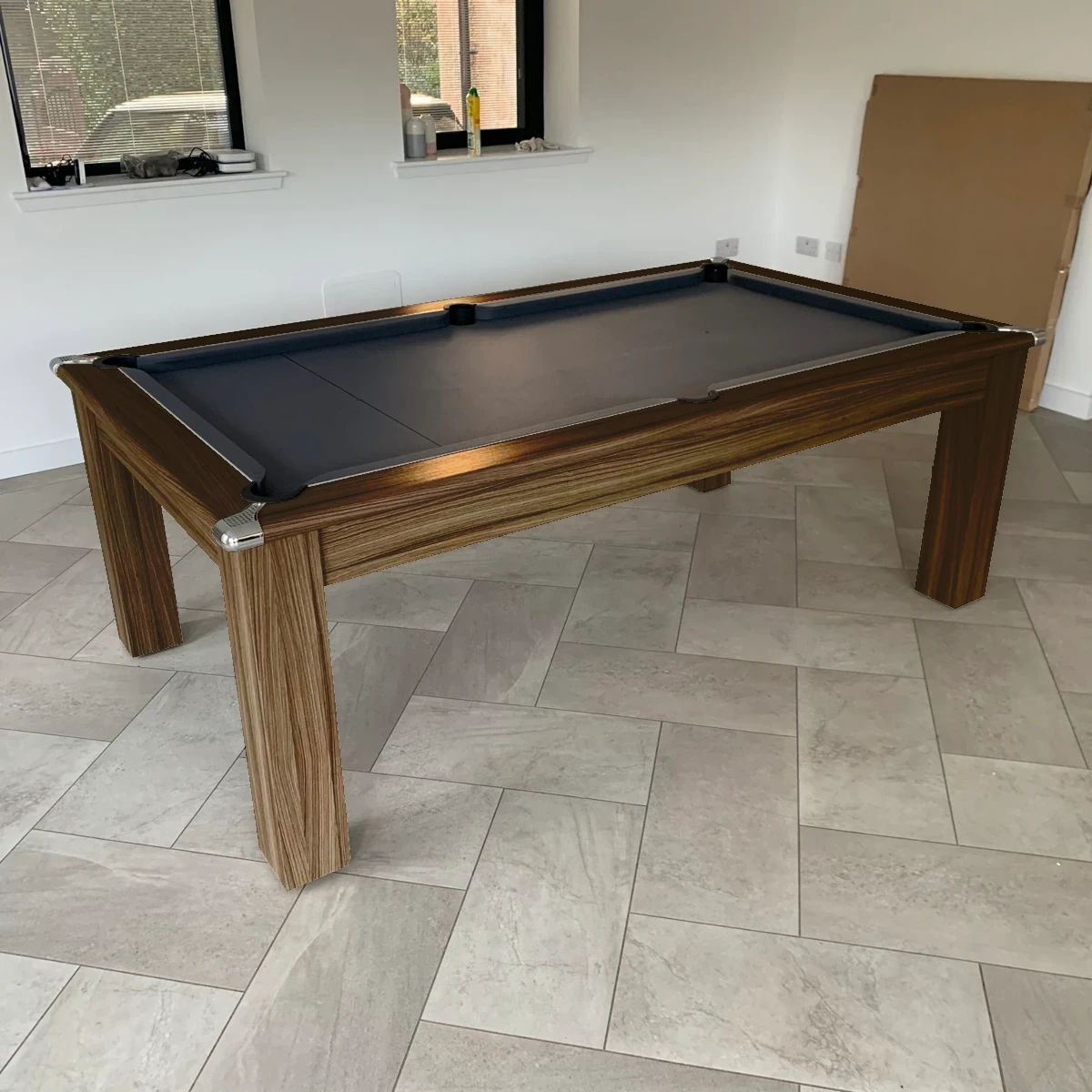 Goodwood Dark Walnut Slate Pool Dining Table - Home Pool Tables Direct - goodwoodwnut